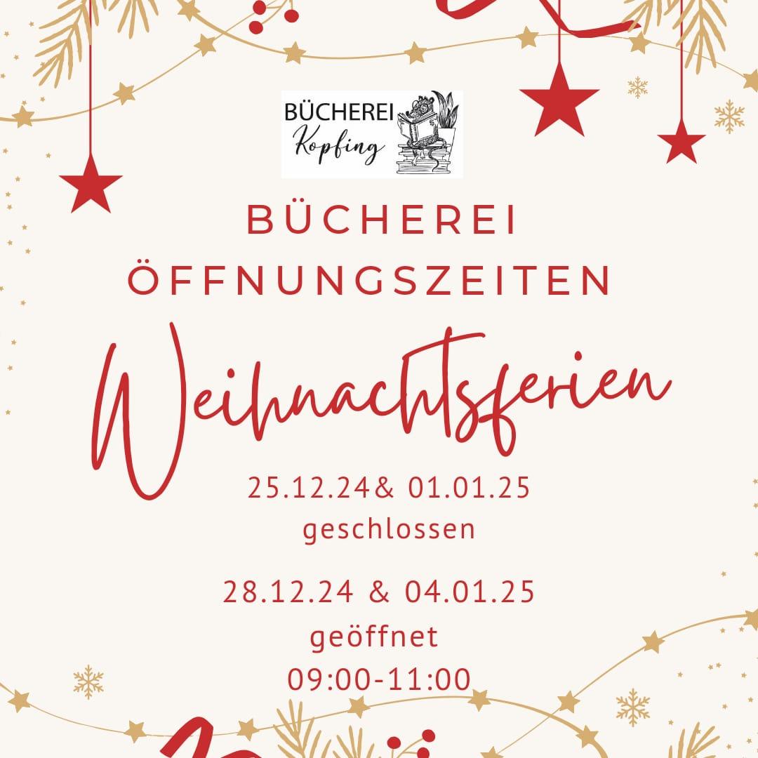 Weihnachtsöffnungszeiten