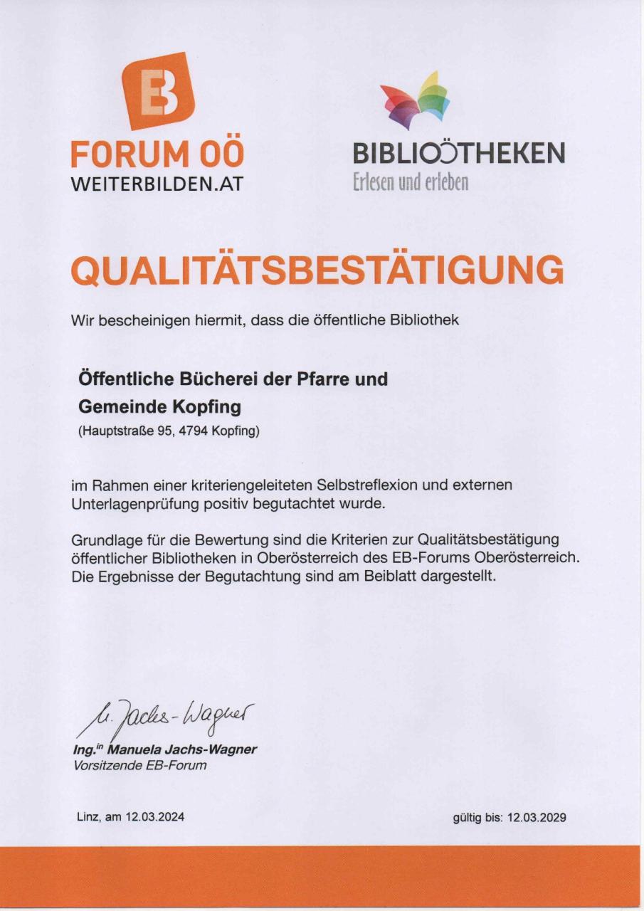 Qualtitätsbestätigung